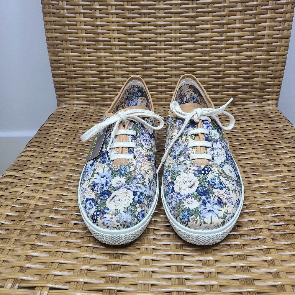 Hotter Shoes Mabel Comfort Concept Floral Canvas Leather Trim Bohemian Size 11